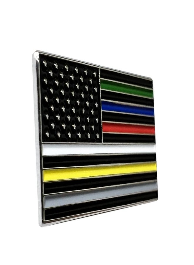 PinMaze Fights American Flag Lapel Pin - Veterans Army Firefighter Corrections Dispatch EMS EMT Military Brooch - Image 2